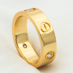 ¡®Loco¡¯LOVE RING 5.5MM 3 DIAMONDS PINK GOLD