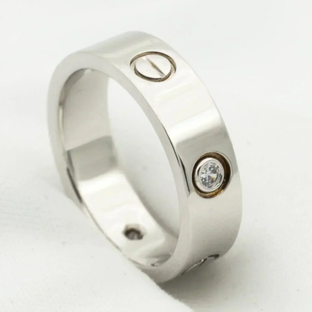 ¡®Loco¡¯LOVE RING 5.5MM 3 DIAMONDS SILVER