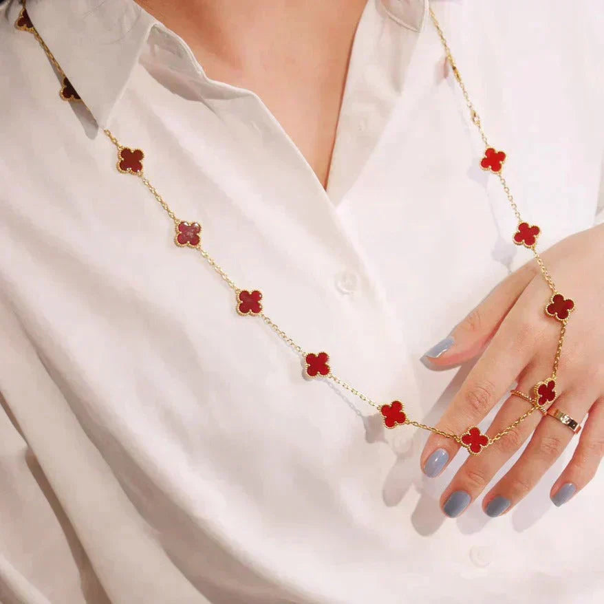 ¡®Loco¡¯CLOVER 20 MOTIFS CARNELIAN NECKLACE