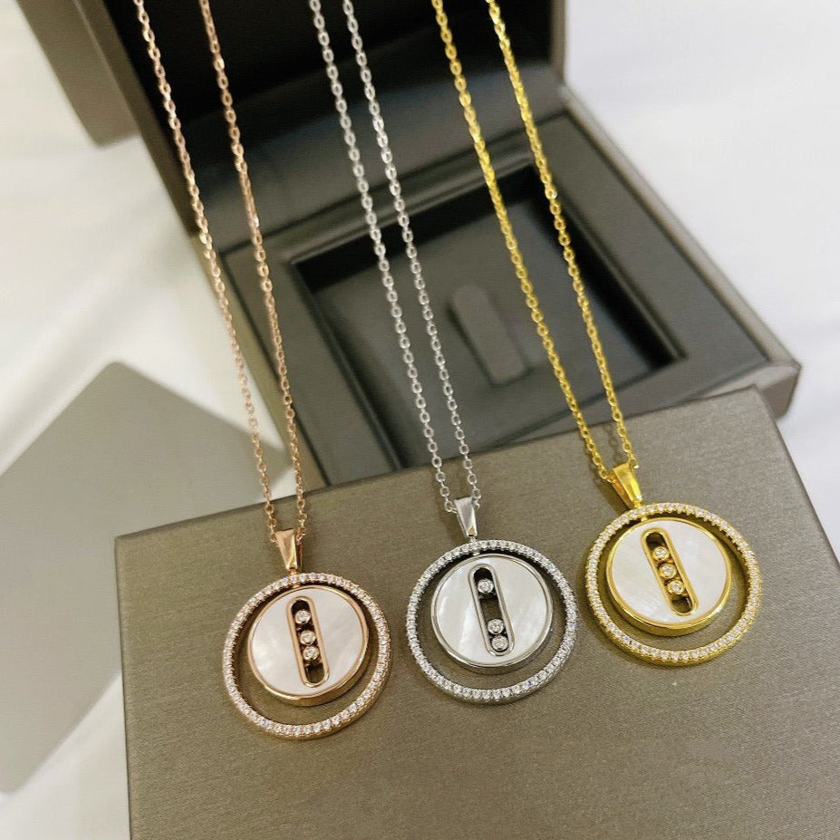 [Loco]LUCKY MOVE MM NACRE BLANCHE DIAMOND NECKLACE