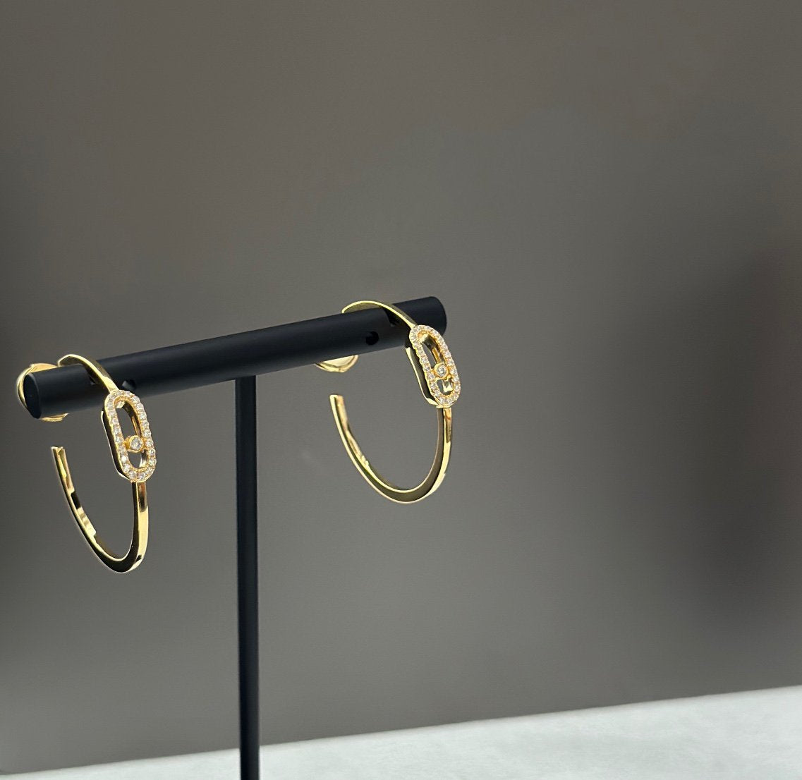 [Loco]CREOLES MOVE UNO PM DIAMOND EARRINGS