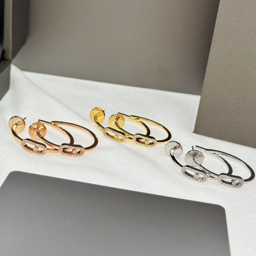[Loco jewelrys]CREOLES MOVE UNO PM DIAMOND EARRINGS
