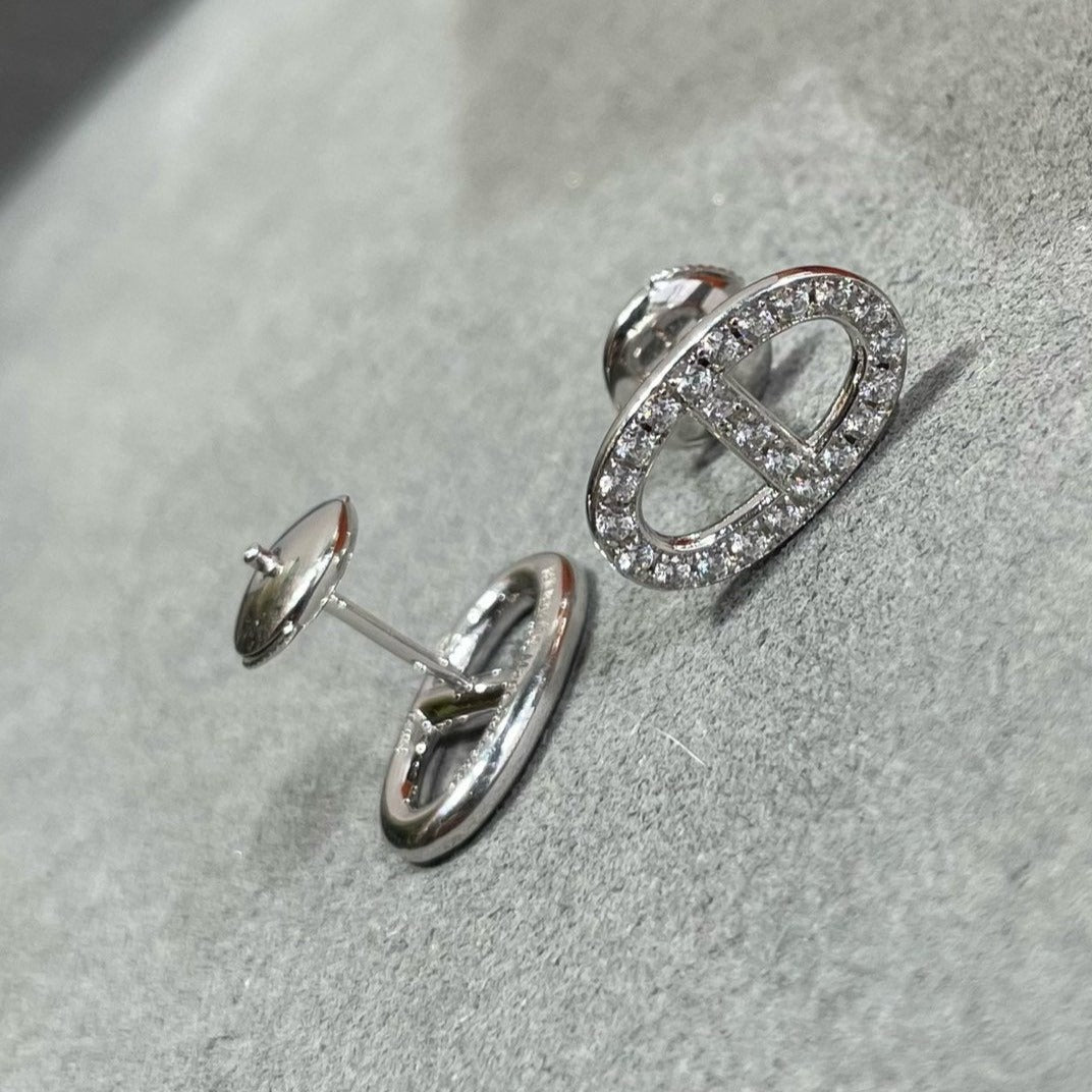 ¡®Loco¡¯HM FULL DIAMOND PIG NOSE STUD EARRINGS