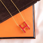 ¡®Loco¡¯HM CLIC RED ENAMEL GOLD NECKLACE