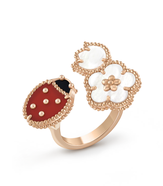 ¡®Loco¡¯LUCKY 3 MOTIF ROSE GOLD RING