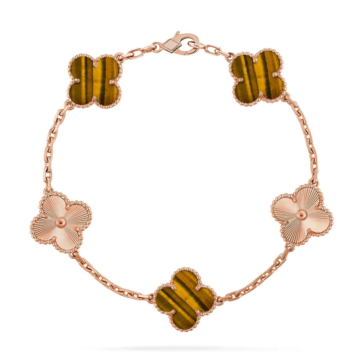 [Loco]New  CLOVER 5 MOTIFS TIGER EYE BRACELET COLLECTION