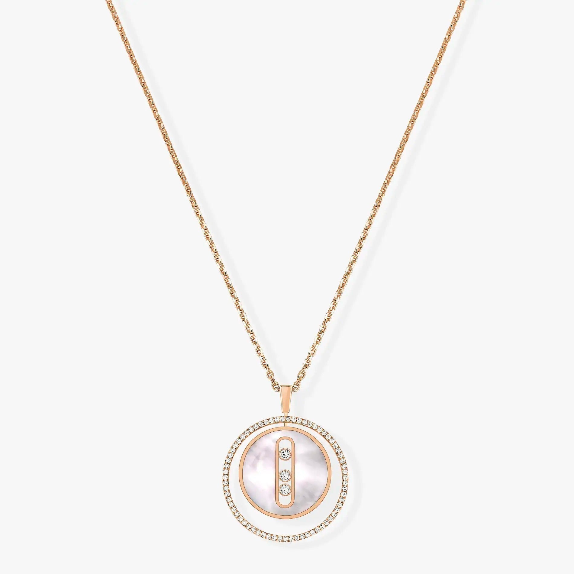 [Loco jewelrys]LUCKY MOVE MM NACRE BLANCHE DIAMOND NECKLACE