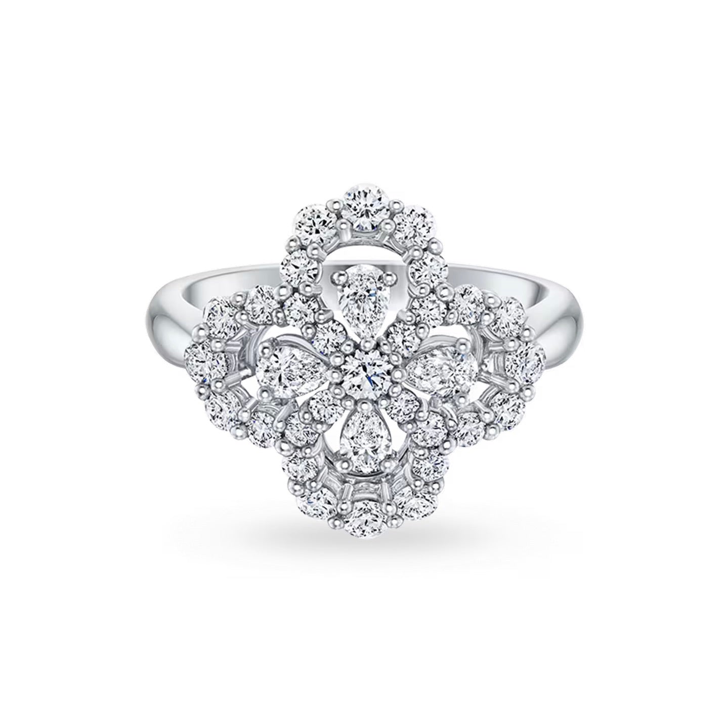 ¡®Loco¡¯LOOP RING FULL MOTIF DIAMOND 16MM SILVE
