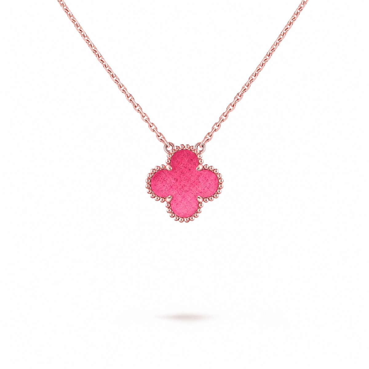 [Loco] NEW CLOVER 15MM PINK ENAMEL NECKLACE