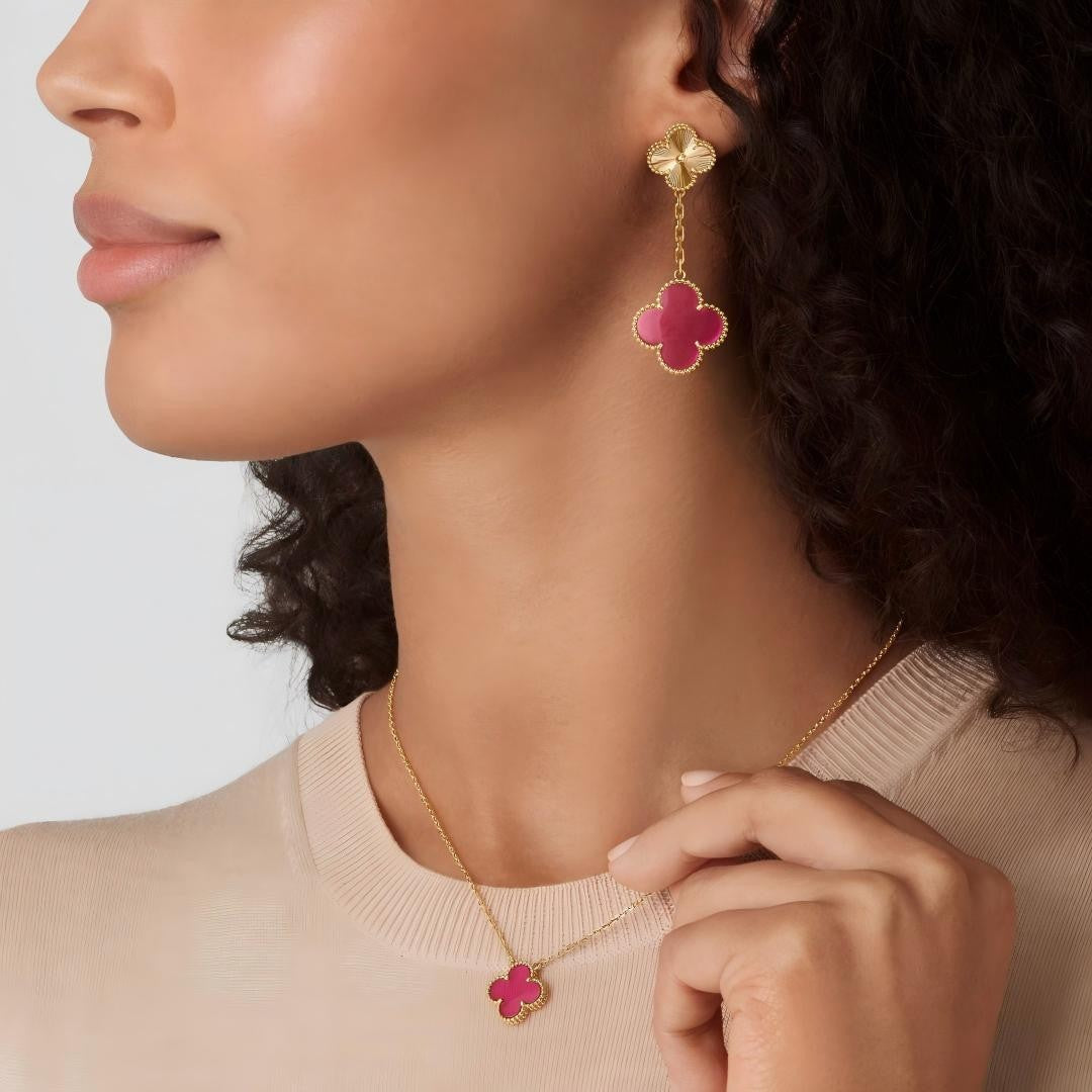 [Loco] NEW CLOVER 15MM PINK ENAMEL NECKLACE