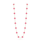 [Loco] NEW CLOVER 20 MOTIFS PINK ENAMEL NECKLACE