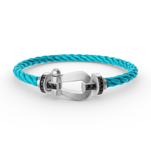 ¡®Loco¡¯FORCE LARGE HORSESHOE BLACK DIAMOND BRACELET SILVER