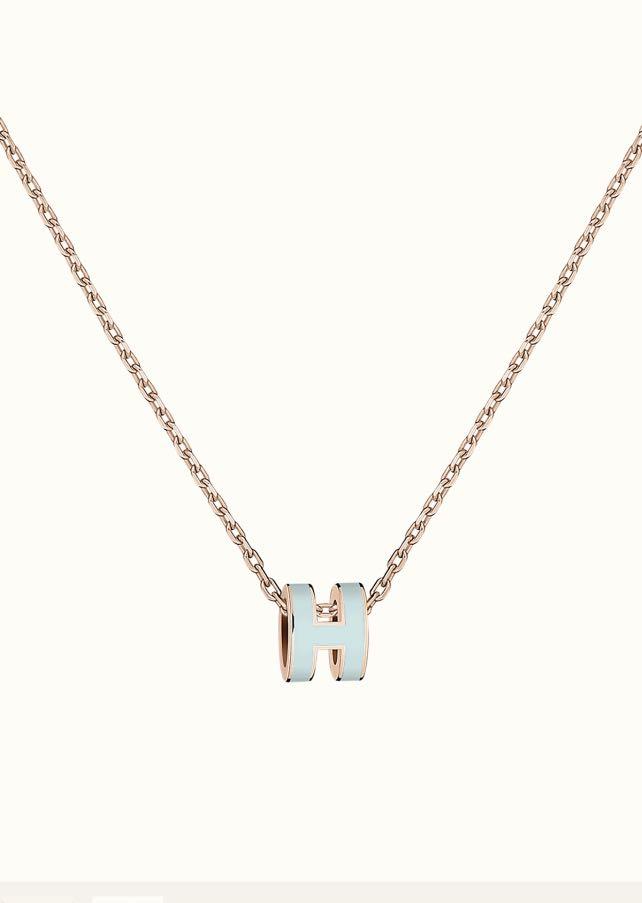 ¡®Loco¡¯POP H LIGHT BLUE NECKLACE