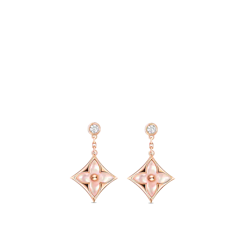 ¡®Loco¡¯DOUBLE STAR PINK GOLD MOP DROP EARRINGS