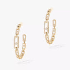[[Loco]Move Link Diamond Hoop Earrings