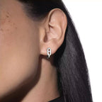 [Loco]Diamond Mini Hoop Earrings Move Classique