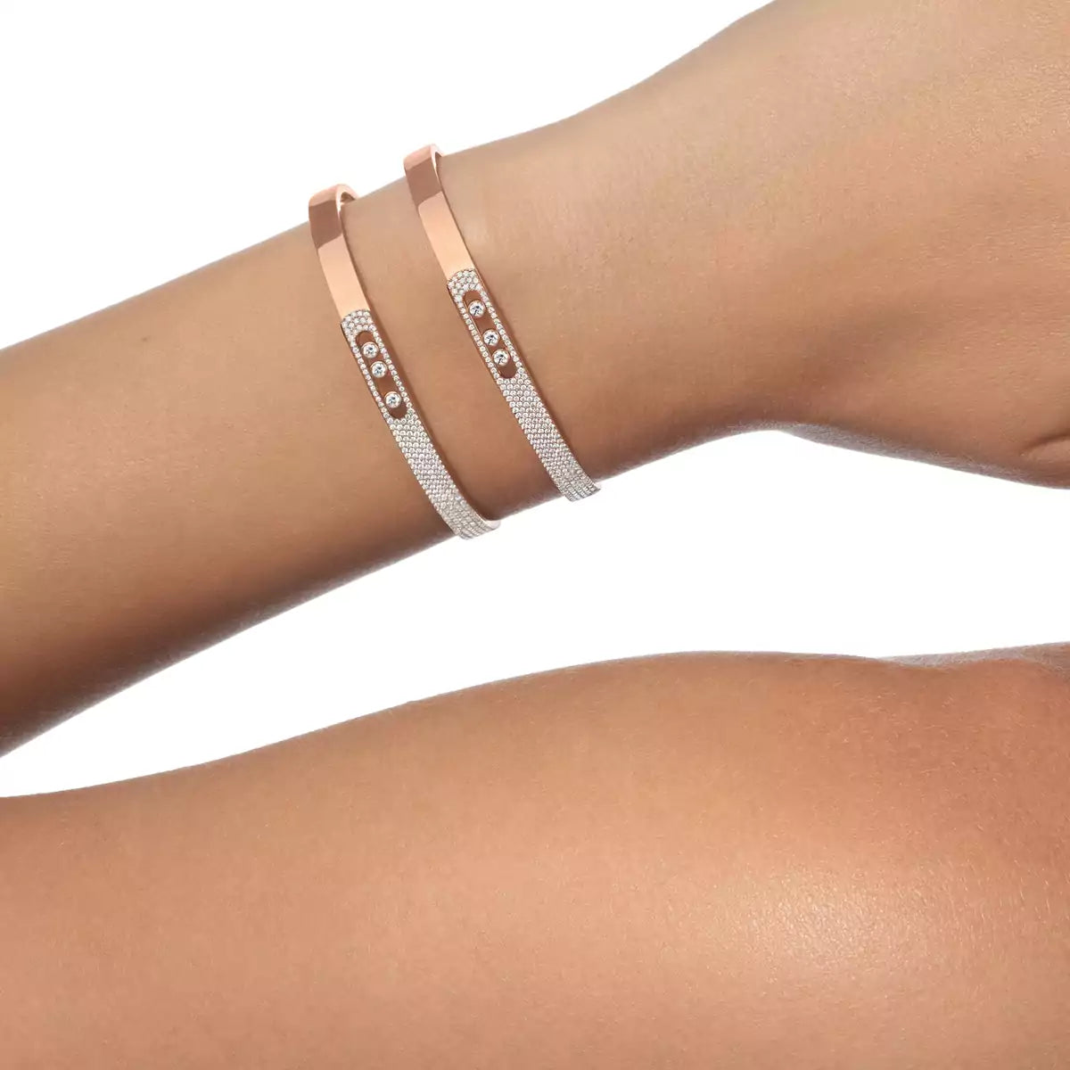 [Loco]Move Noa Rose Gold Pavé Diamond Bangle Bracelet