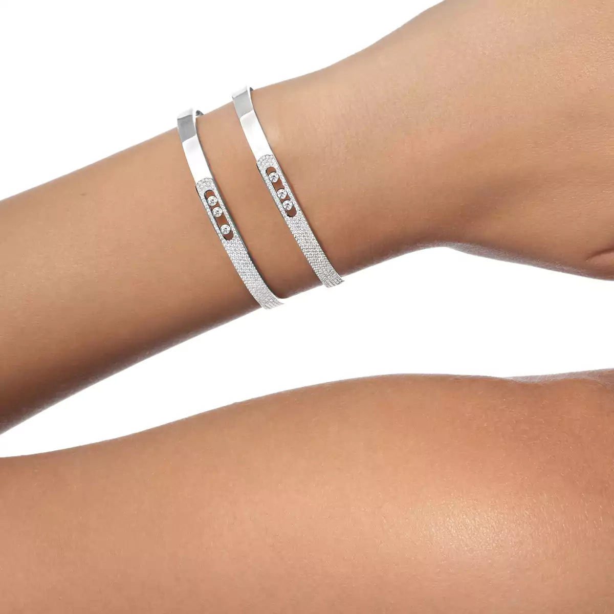 [Loco]Move Noa Rose Gold Pavé Diamond Bangle Bracelet