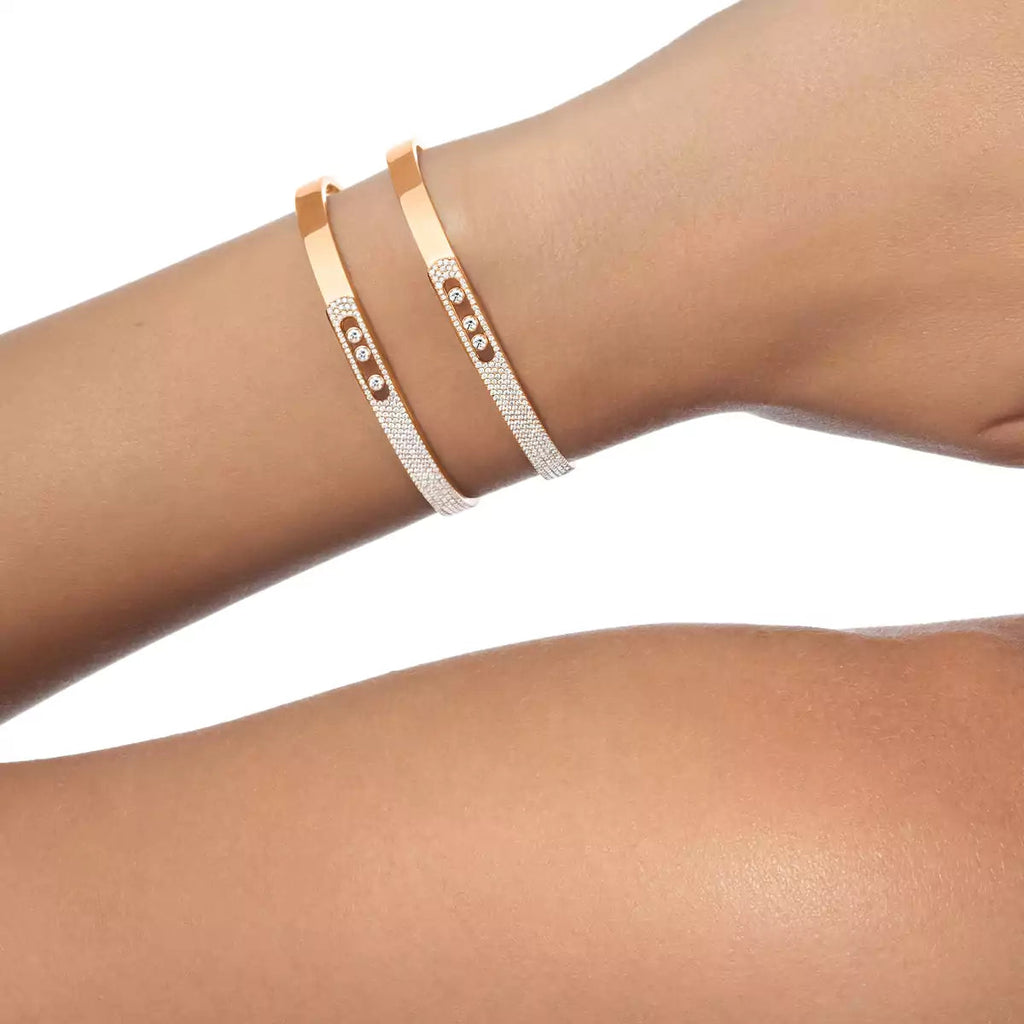 [Loco]Move Noa Rose Gold Pavé Diamond Bangle Bracelet