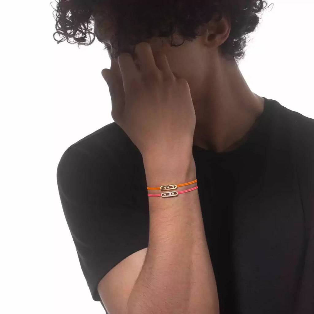 [Loco]Messika Care(s) pink cord pavé bracelet