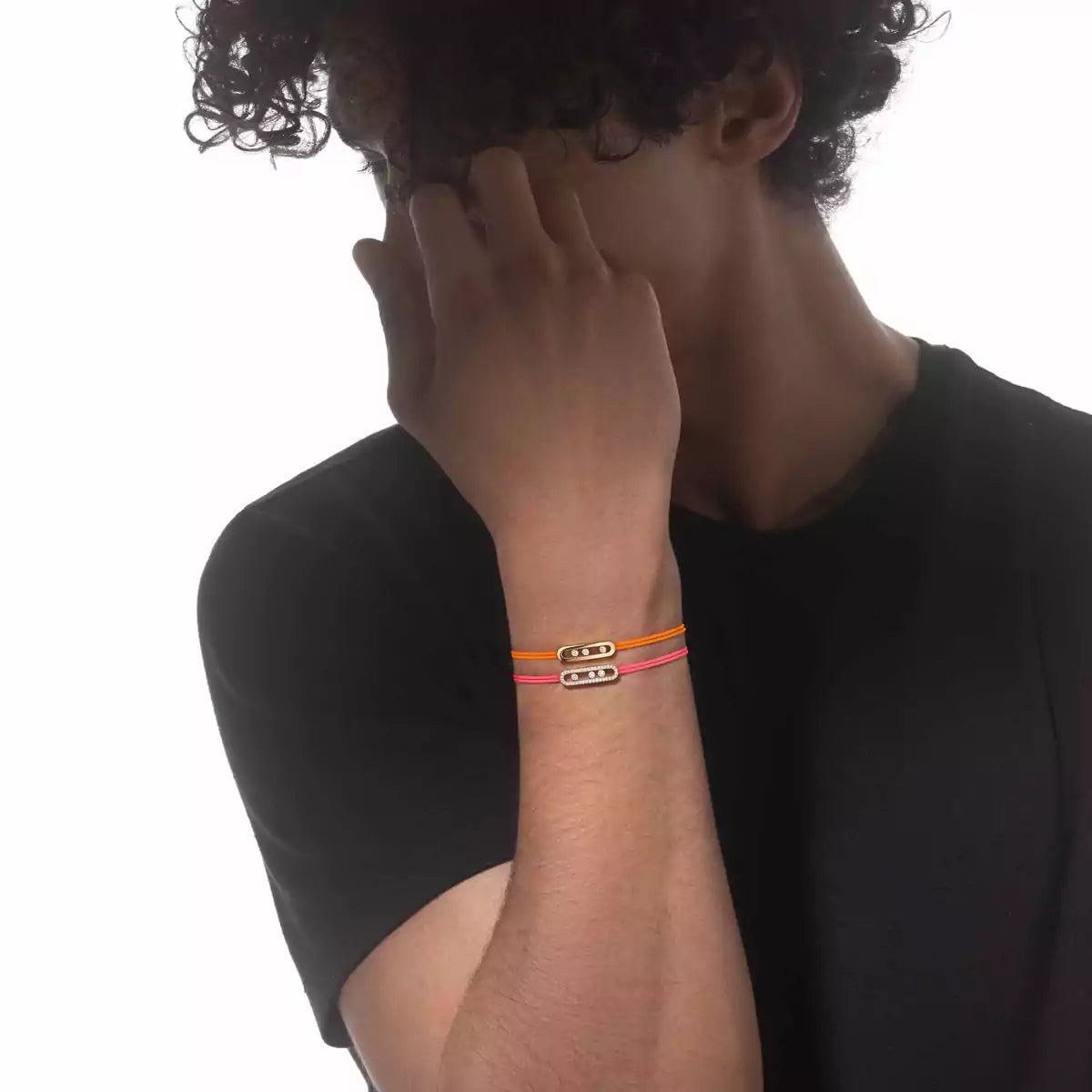 [Loco]Messika Care(s) pink cord pavé bracelet