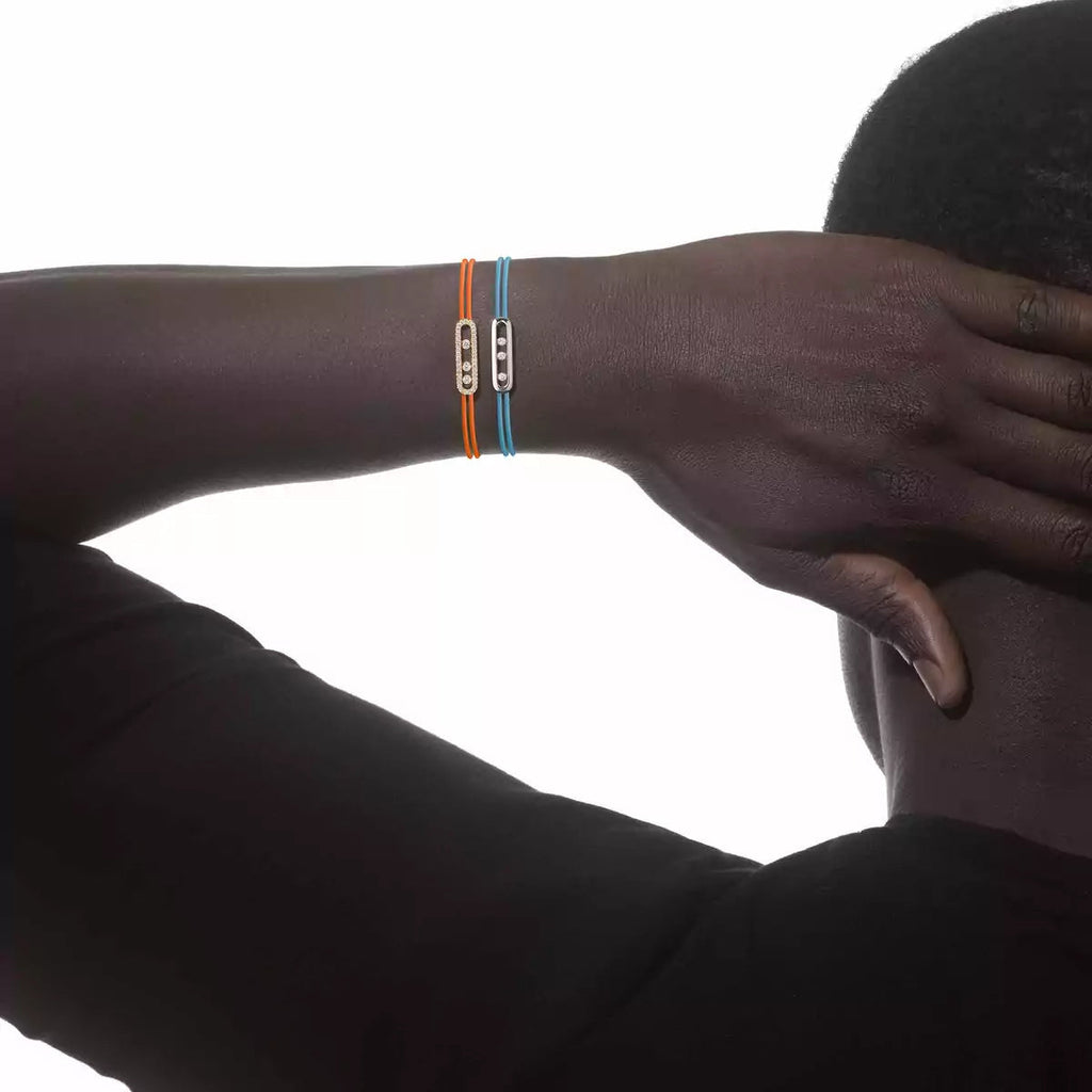 [Loco]Messika Care(s) pink cord pavé bracelet
