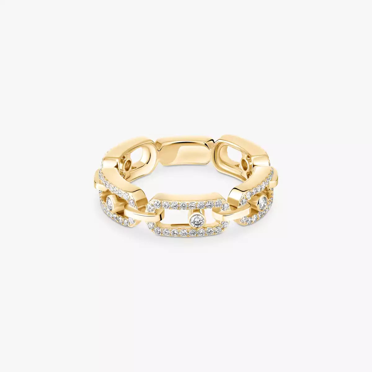 [Loco]Move Link Pave_-Set Diamond Ring in Gold