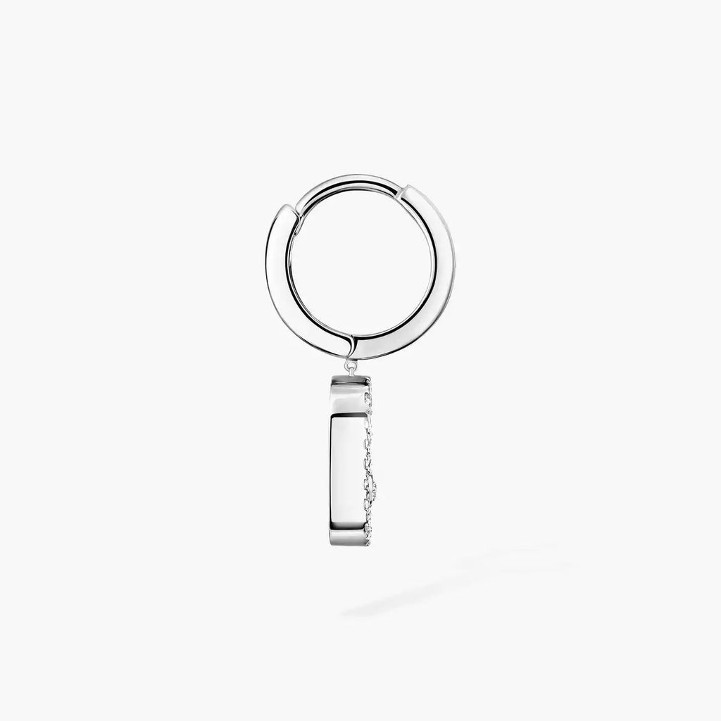 [Loco jewelrys]Move Uno Single Diamond Hoop Earring