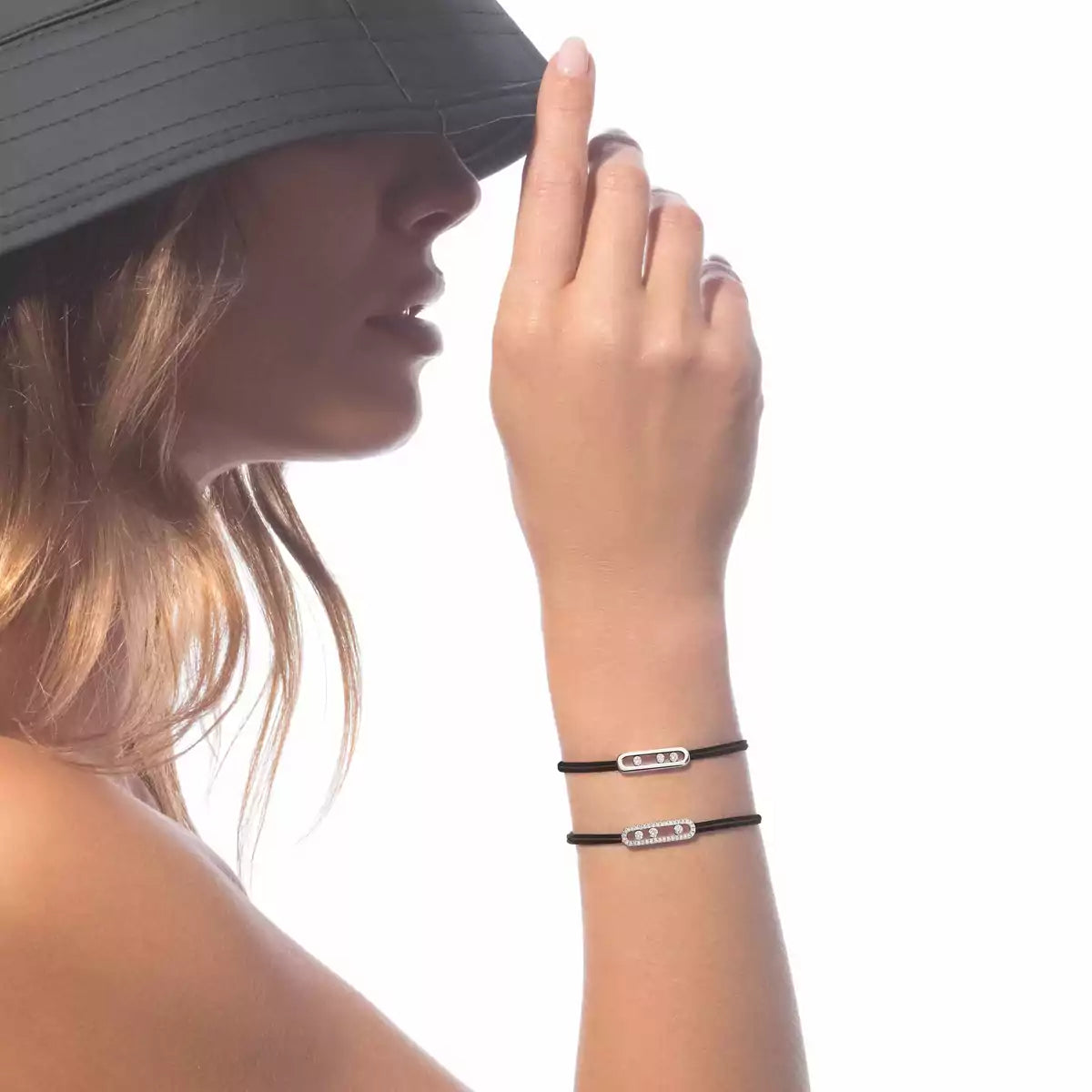 [Loco]Messika Care(s) pink cord pavé bracelet