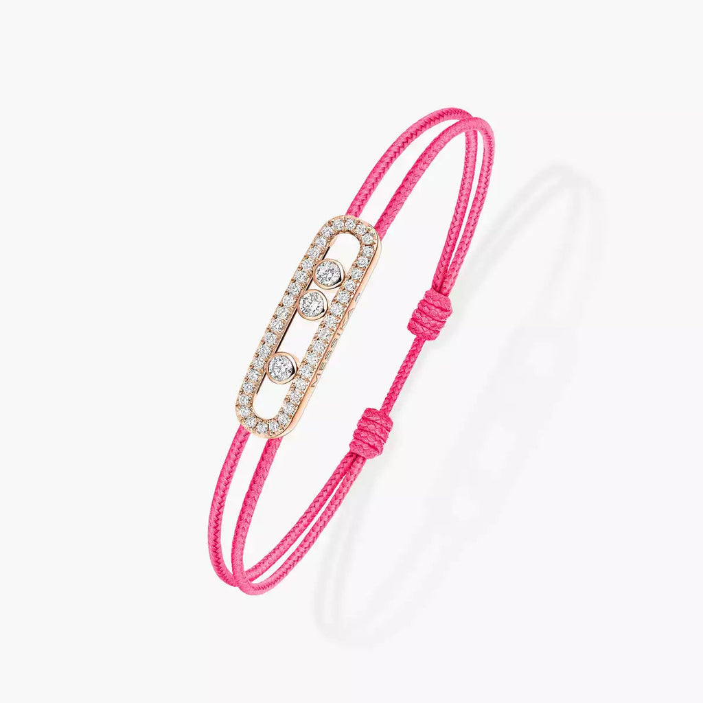 [Loco]Messika Care(s) pink cord pavé bracelet