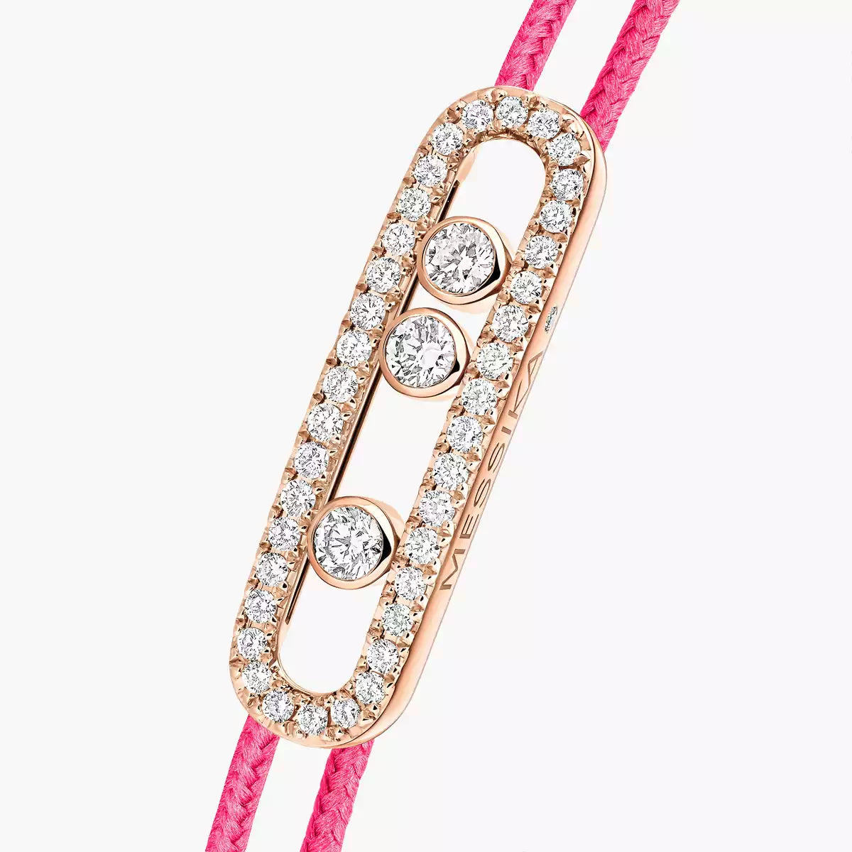 [Loco]Messika Care(s) pink cord pavé bracelet