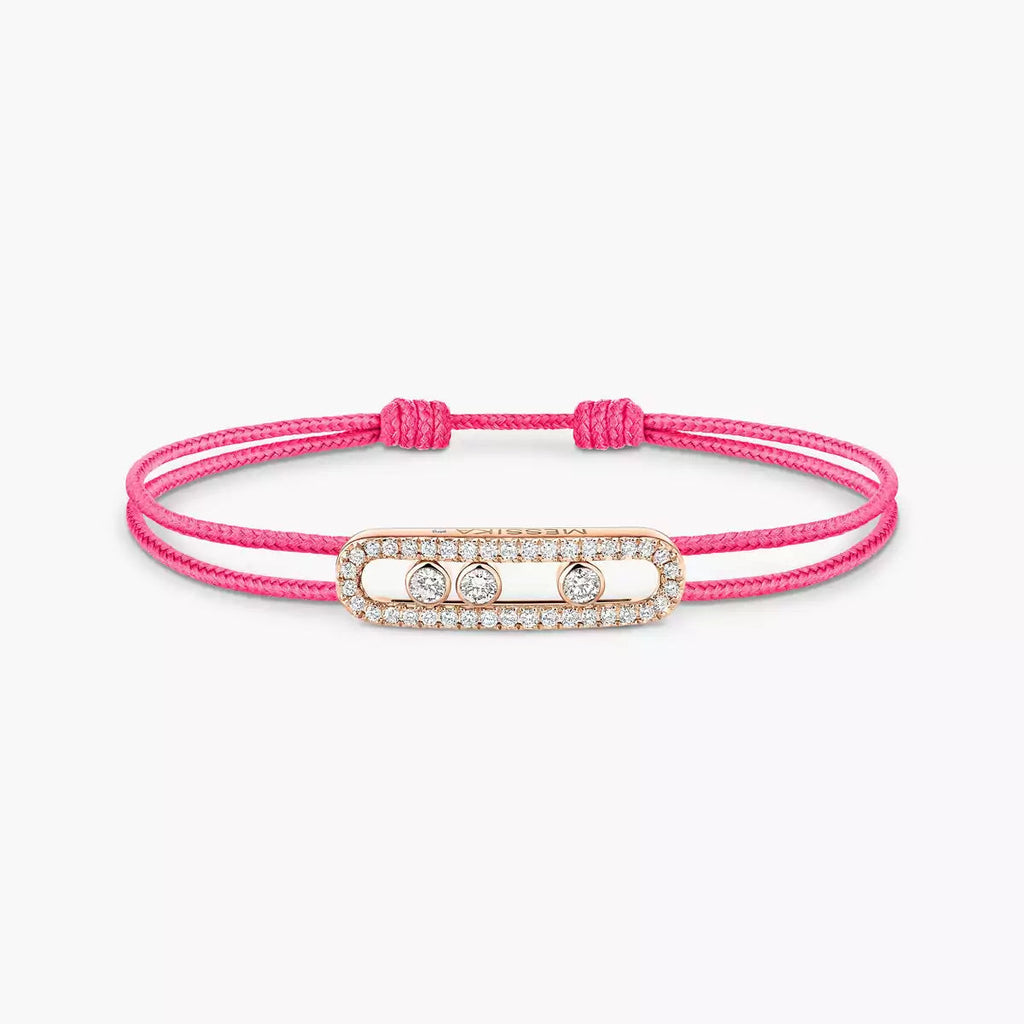 [Loco]Messika Care(s) pink cord pavé bracelet