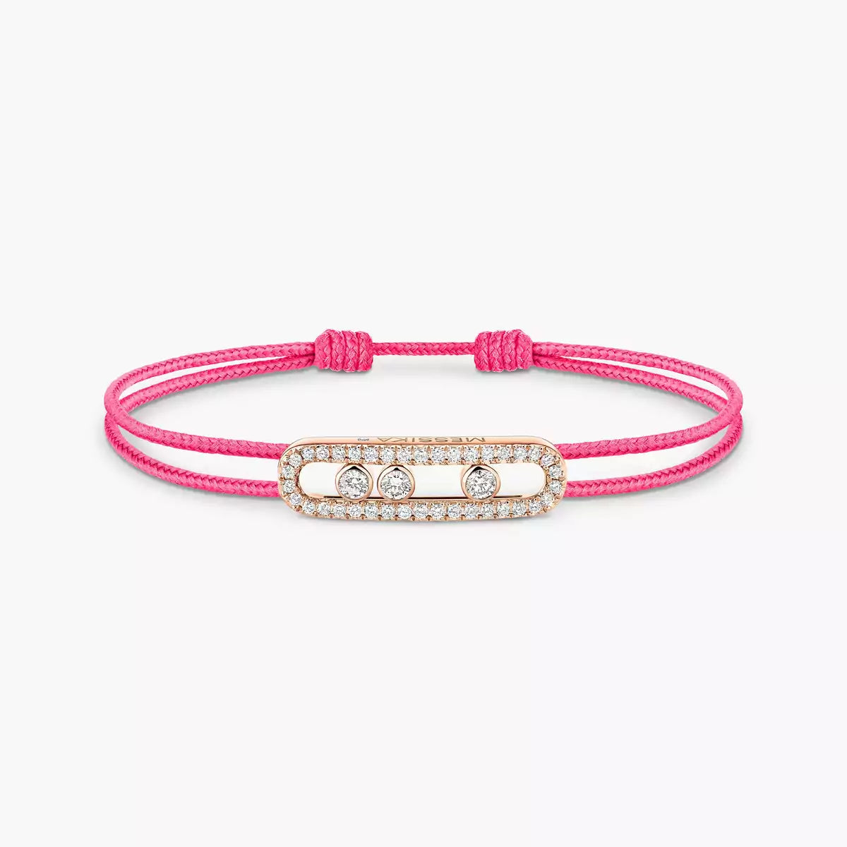 [Loco]Messika Care(s) pink cord pavé bracelet