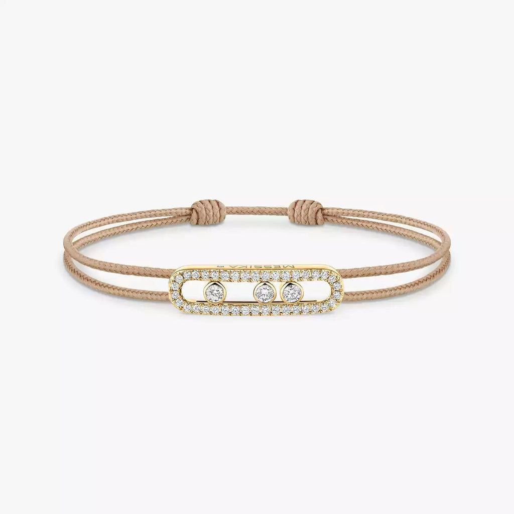 [Loco]Messika Care(s) pink cord pavé bracelet