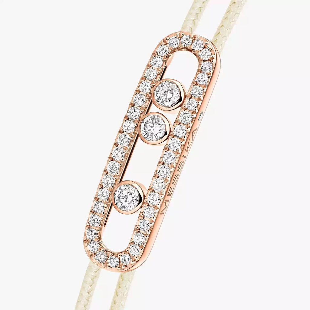 [Loco]Messika Care(s) pink cord pavé bracelet
