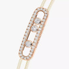 [Loco]Messika Care(s) pink cord pavé bracelet