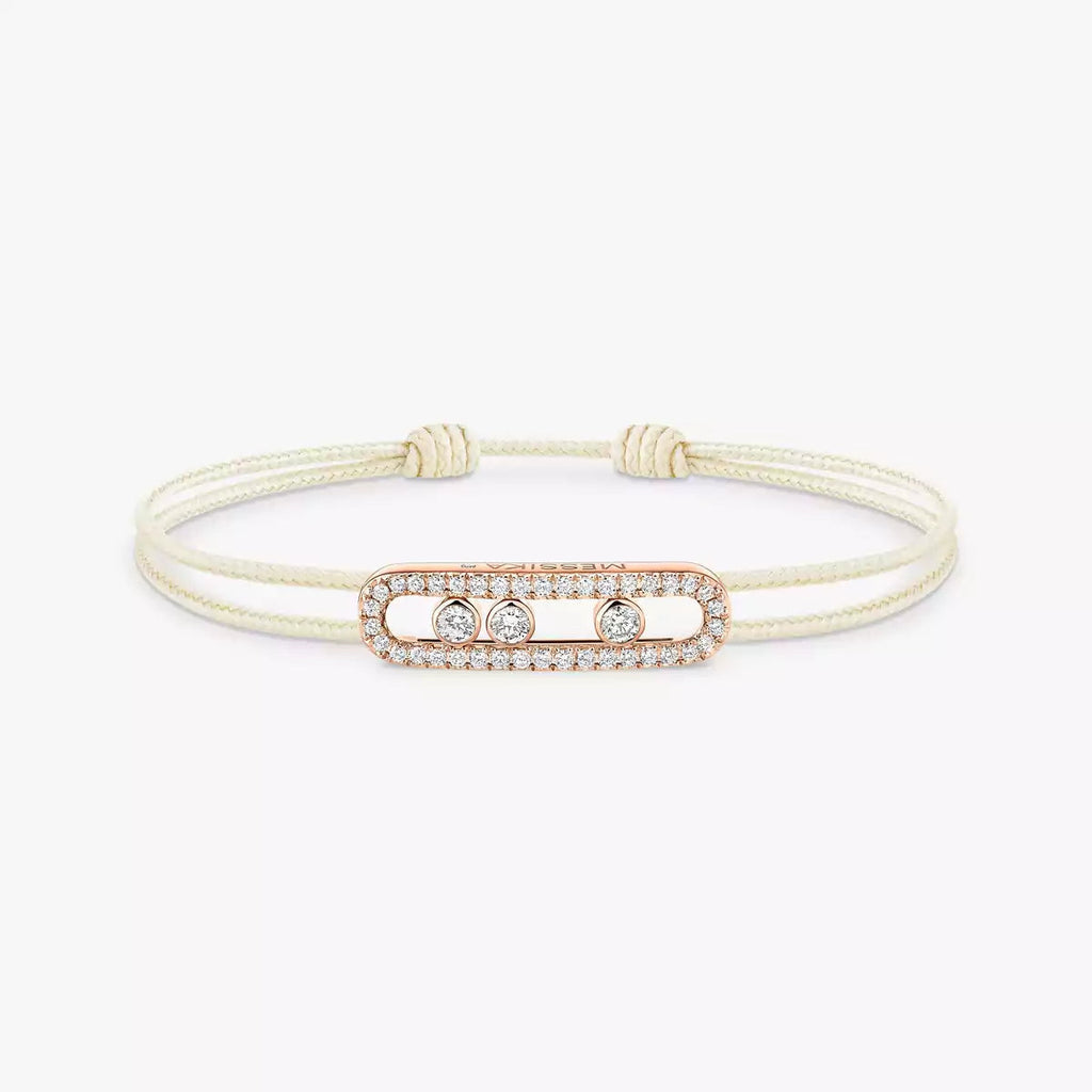 [Loco]Messika Care(s) pink cord pavé bracelet