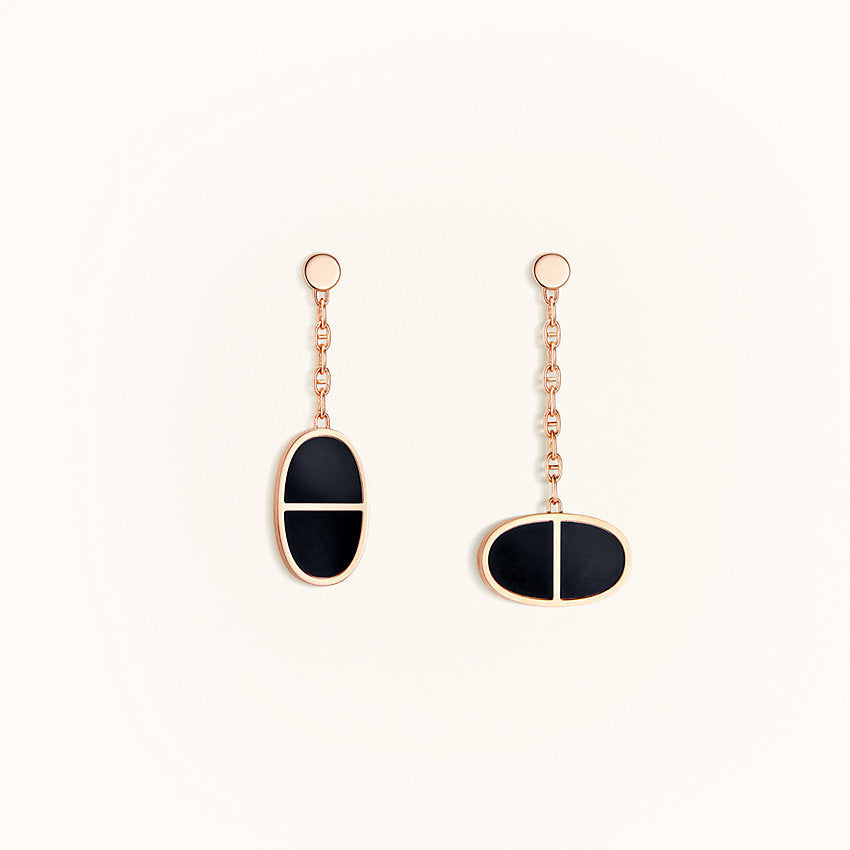 ¡®Loco¡¯CHAINE VERSO BLACK CERAMIC EARRINGS