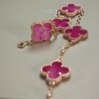 [Loco]NEW CLOVER 5 MOTIFS PINK ENAMEL BRACELET