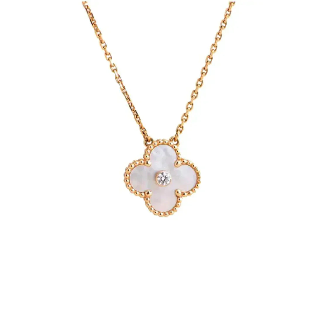 ¡®Loco¡¯CLOVER 15MM DIAMOND WHITE FRITILLARIA NECKLACE