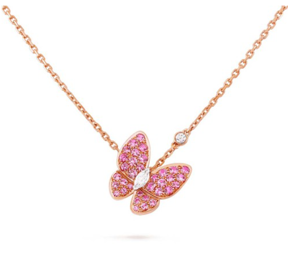 ¡®Loco¡¯BUTTERFLY RED DIAMOND ROSE GOLD NECKLACE