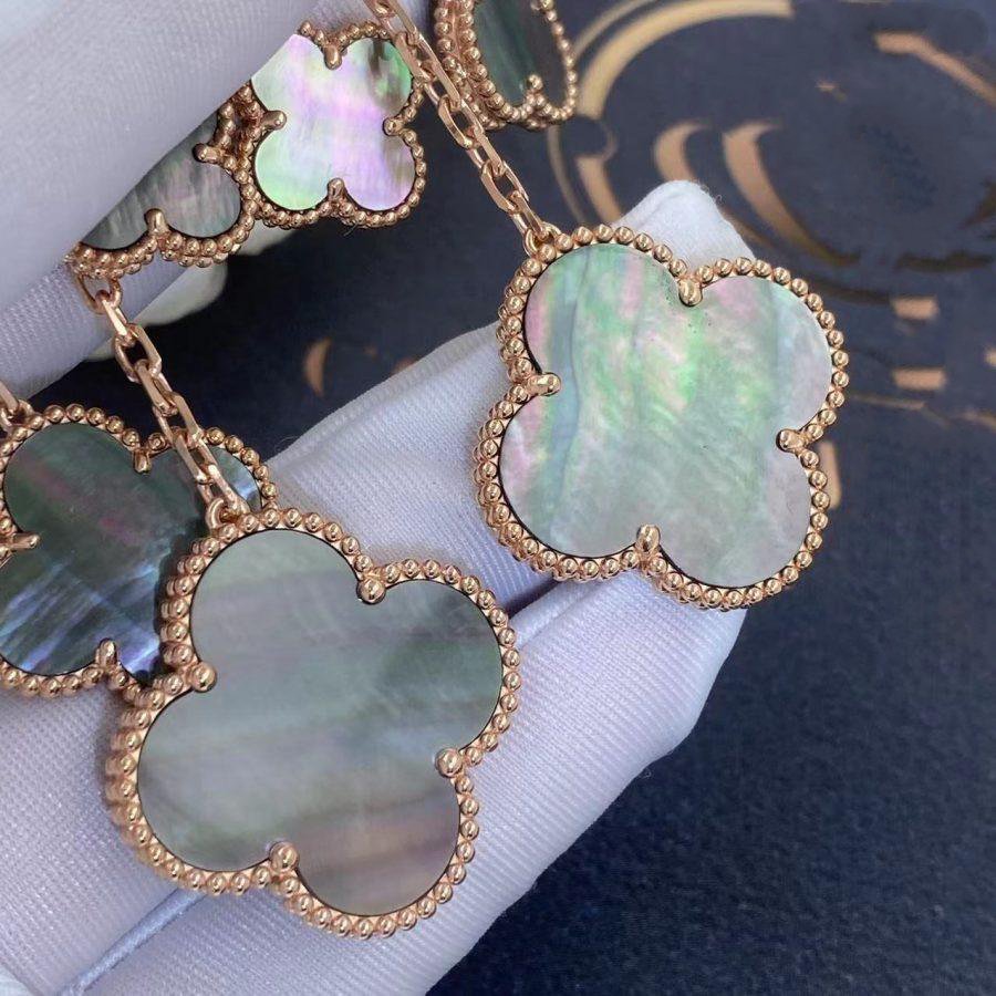¡®Loco¡¯CLOVER EARRINGS DARK MOP 4 MOTIFS ROSE GOLD