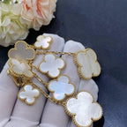 ¡®Loco¡¯CLOVER EARRINGS WHITE MOP 4 MOTIFS GOLD