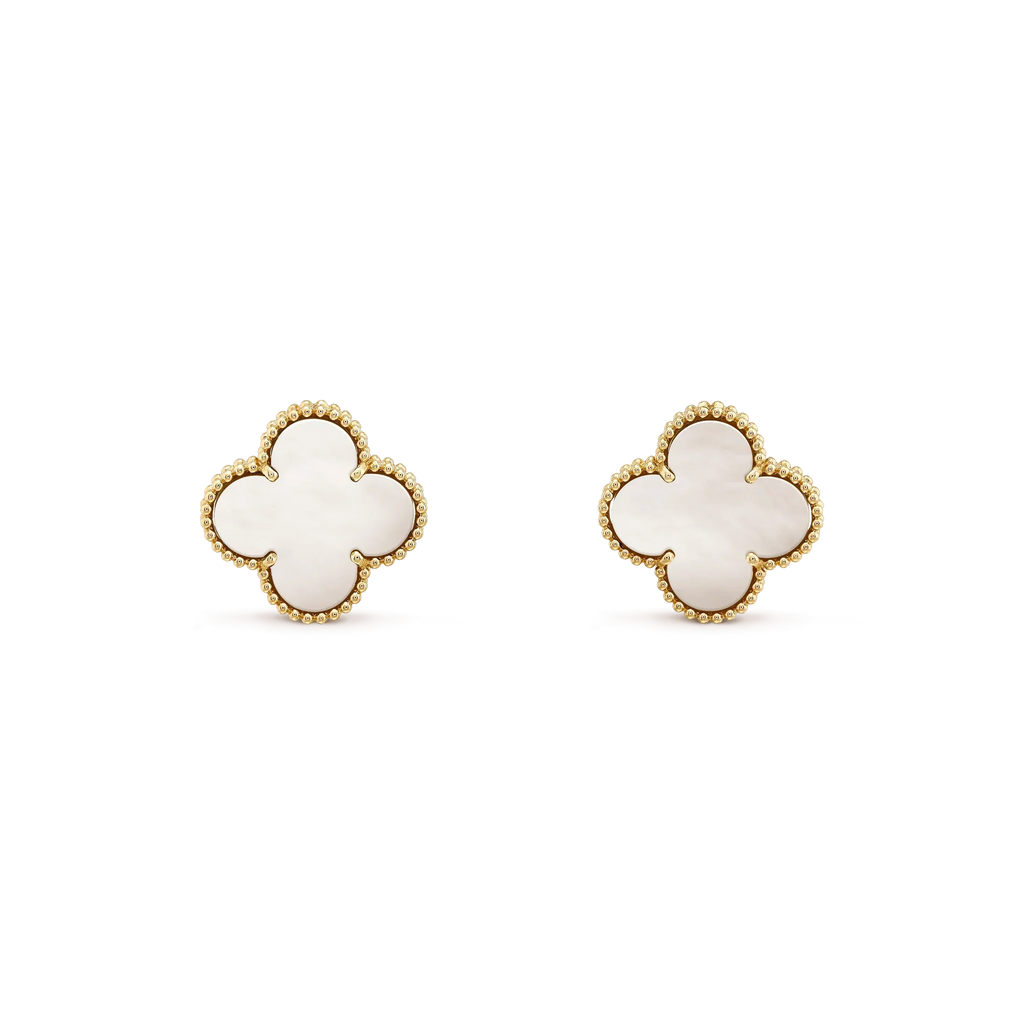 ¡®Loco¡¯CLOVER MEDIUM 1 MOTIFS  WHITE MOP STUD EARRINGS