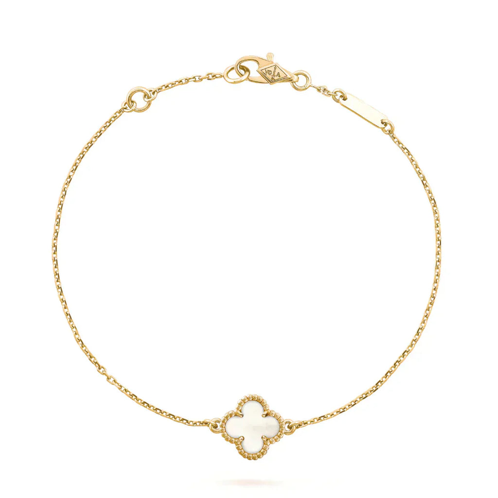 ¡®Loco¡¯CLOVER WHITE MOP SINGLE FLOWER BRACELET