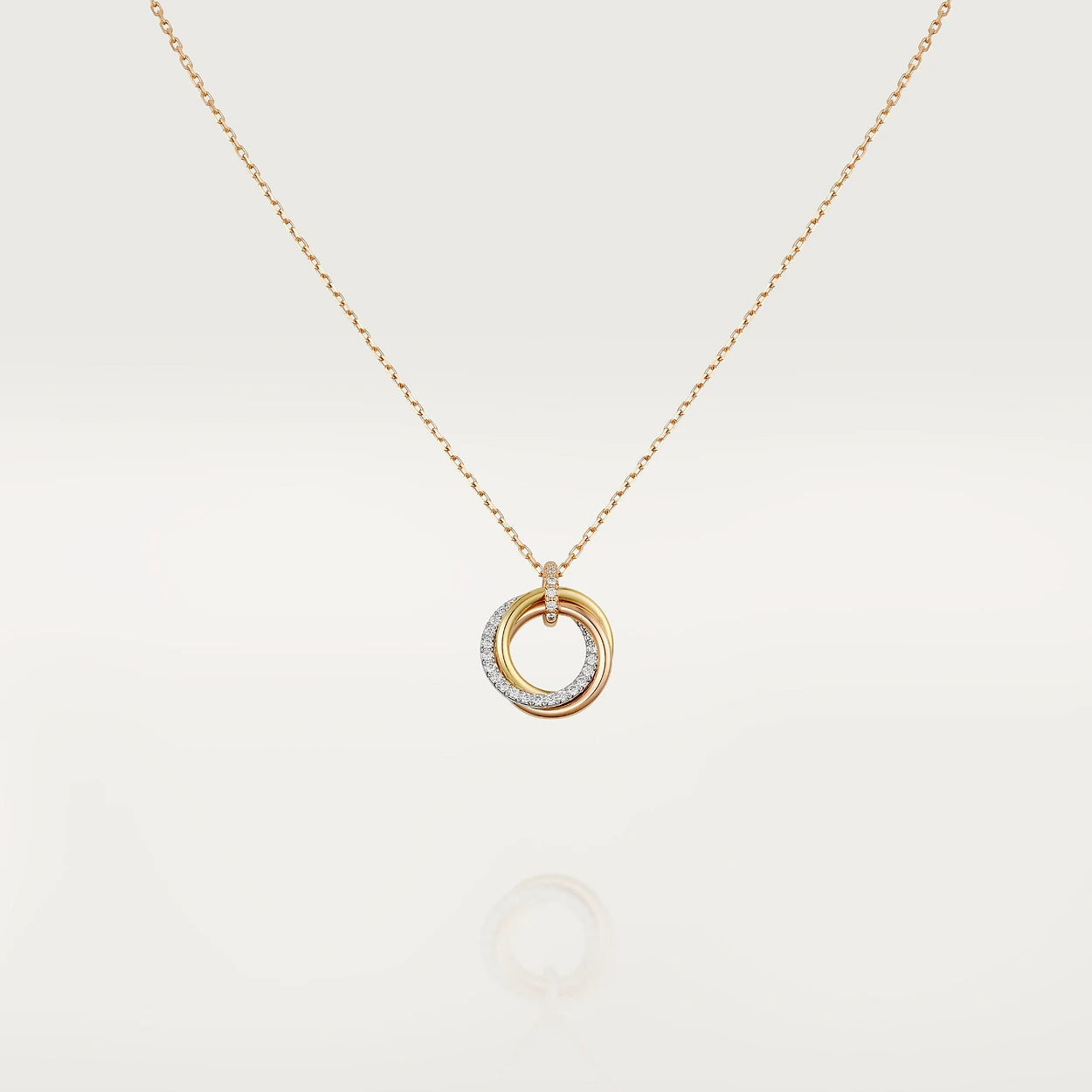 ¡®Loco¡¯TRINITY NECKLACE SILVER GOLD PINK GOLD DIAMONDS