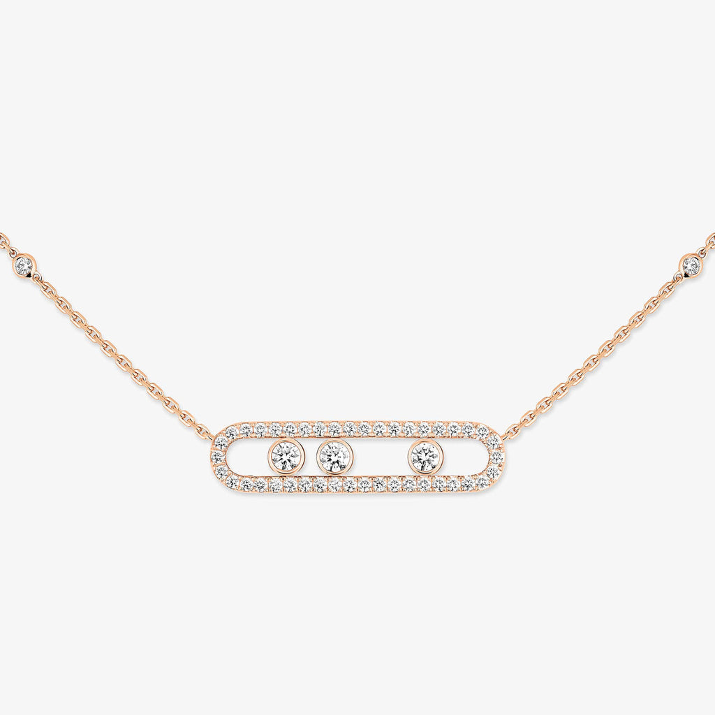 [Loco jewelrys] Move Pave_ Rose Gold Diamond Necklace