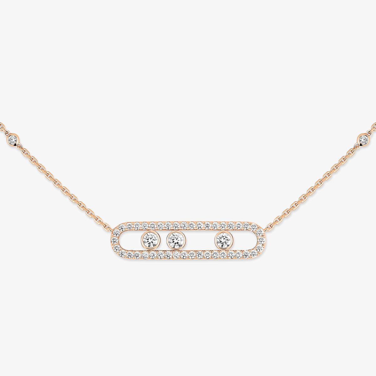 [Loco jewelrys] Move Pave_ Rose Gold Diamond Necklace