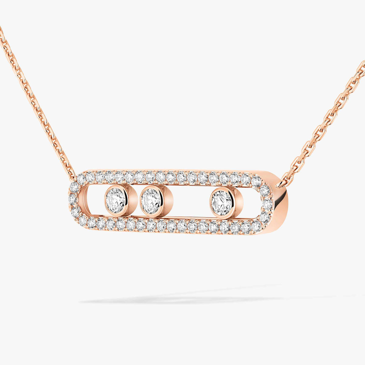[Loco jewelrys] Move Pave_ Rose Gold Diamond Necklace