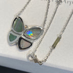 ¡®Loco¡¯LARGE BUTTERFLY SILVER PENDANT DIAMOND NECKLACE